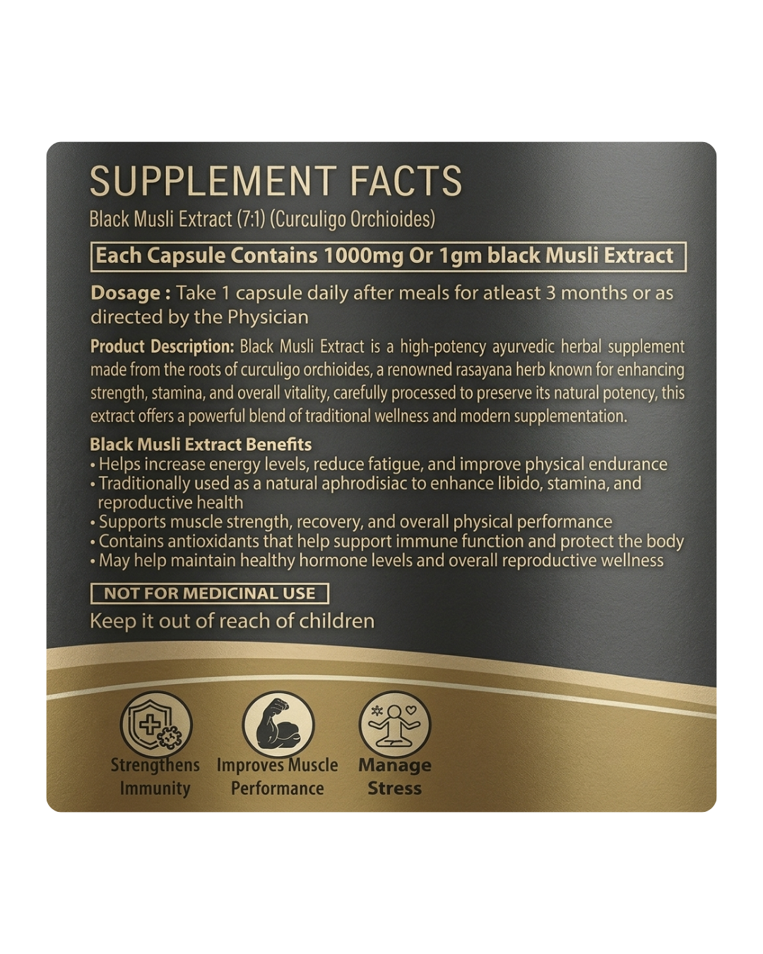 BLACK MUSLI EXTRACT CAPSULE