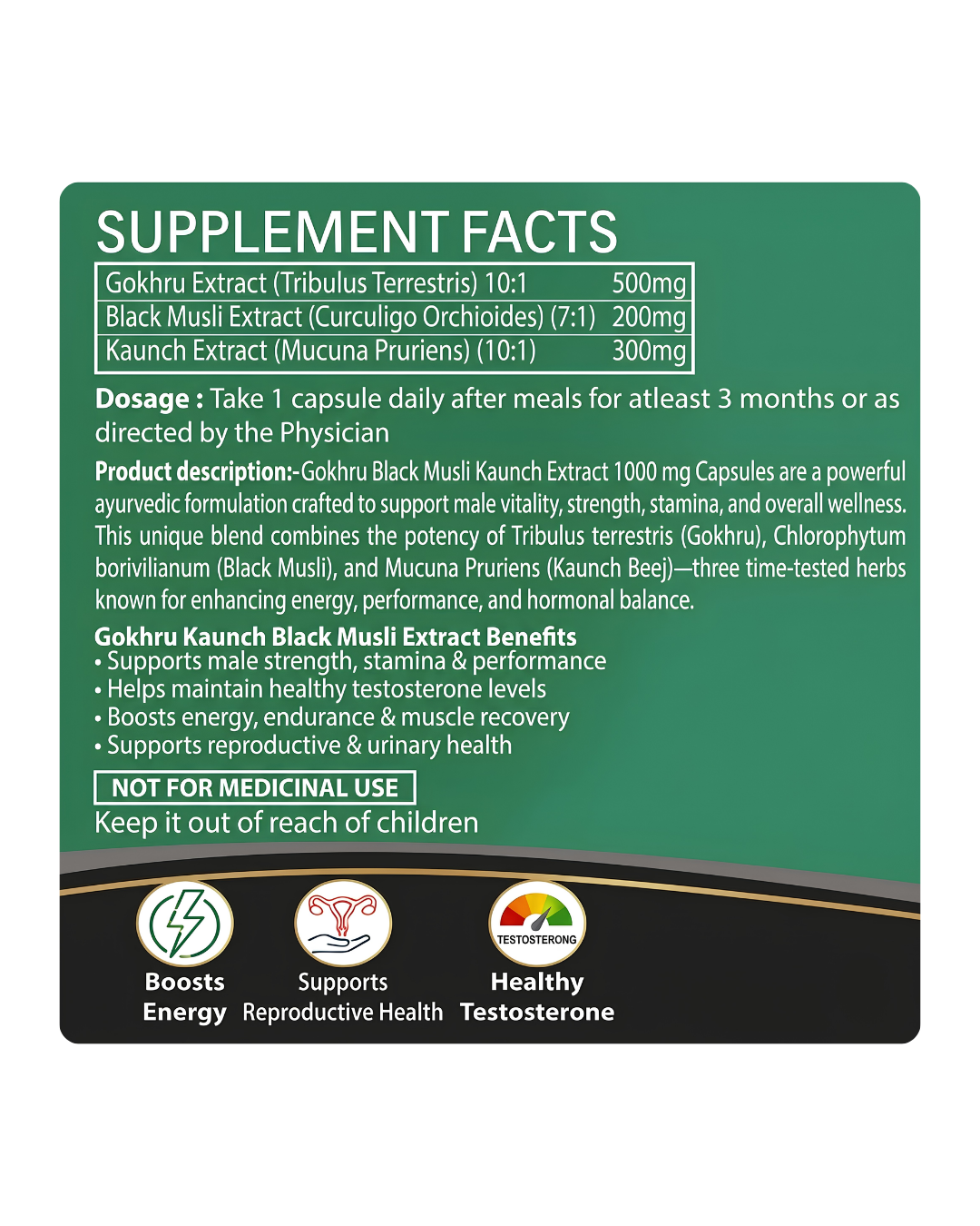 KAUNCH BLACK MUSLI GOKHRU EXTRACT CAPSULE